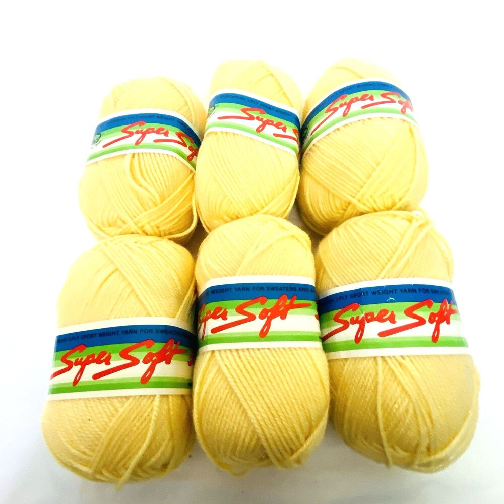 Yellow Acrylic Yarn - 6 Pack